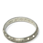 Floral Wedding Band - Vintage Art Deco 18k White Gold Flower Eternity Ring - Circa 1930s Era Size 6 3/4 Bridal Unisex Engraved Fine Jewelry