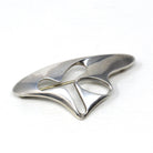 Amoeba Collectible Brooch - Art Deco Sterling Silver Organic Shape Cutout Pin - Copenhagen DK - Dated 1945 Era Georg Jensen Danish Jewelry