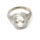 Antique Aquamarine Ring - Art Deco Era 14k White Gold Light Blue Gemstone - Vintage 1920s Size 5 1/4 Filigree Fine March Birthstone Jewelry