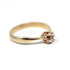 Antique Engagement Ring - Edwardian 10k Yellow Gold Created White Sapphire Solitaire - Vintage 1910s Era Size 8 Handmade Bridal Fine Jewelry