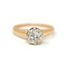 Victorian Diamond Ring - Antique 14k Rose Gold Old Mine Cut Natural Gemstone Engagement - Vintage Dated Sept 29 1887 Size 6 Fine Jewelry