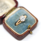 Victorian Diamond Ring - Antique 14k Rose Gold Old Mine Cut Natural Gemstone Engagement - Vintage Dated Sept 29 1887 Size 6 Fine Jewelry