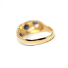 Antique Sapphire & Diamond Ring - Edwardian 18k Yellow Gold Blue Gemstone Band - Hallmark Date 1915 London England Size 6.5 Fine Jewelry