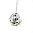 Estate Ball Locket - Modern Sterling Silver Expanding Globe Fob Necklace - Vintage Hinged Compartment Sphere Pendant Open Metal Orb Jewelry