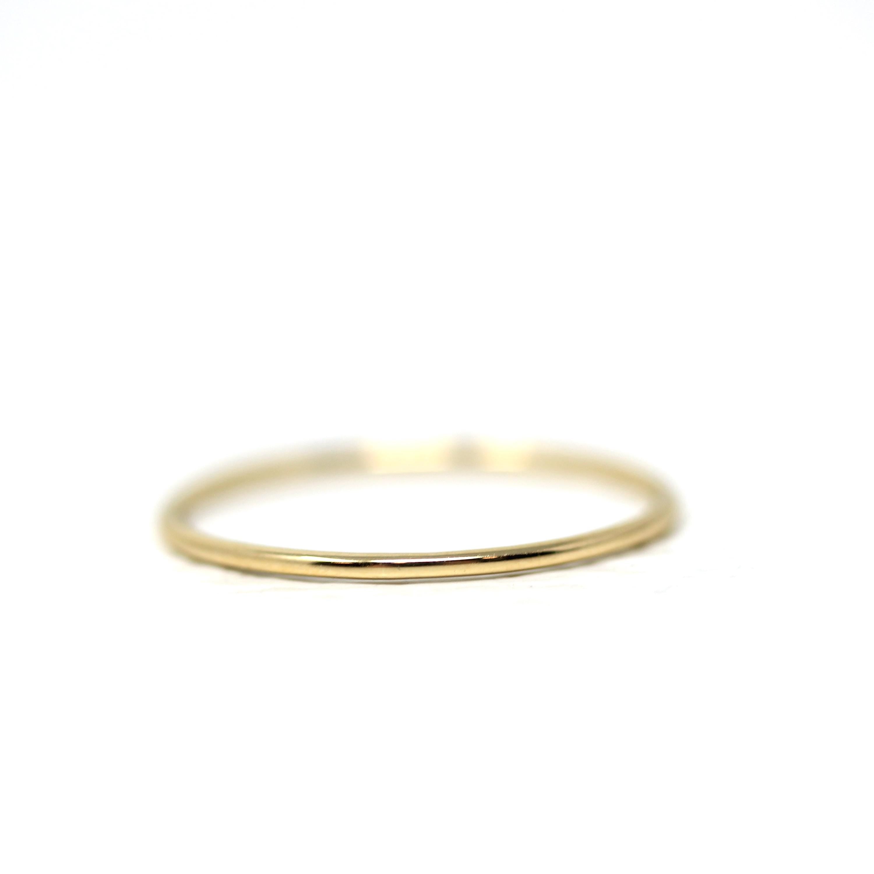 Art Deco Dainty Gold Band - Vintage 10k Yellow Gold Stick Pin Conversion Stacking Ring - Circa 1920s Era Size 6 3/4 Minimalist Fine Jewelry