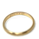 Retro Wedding Band -Vintage 14k Yellow Gold Plain Circa 1940s Ring - Size 6 Signed Art Carved J.R. Wood Bridal Stacking Fine 40s Era Jewelry