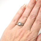 Vintage Engagement Ring - Art Deco Platinum Natural Genuine Diamond Wedding - Antique Circa 1920s Size 5 3/4 Bridal Filigree Fine Jewelry