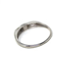 Mid Century Diamond Band - Vintage 14k White Gold 0.02 CT Wedding Ring - Circa 1950s Era Size 6 1/2 Stacking Textured Fine Bridal Jewelry