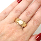 Modern Cultured Pearl Ring - Estate 10k Yellow Gold Solitaire Style Gemstone - Circa 1990s Size 7 3/4 June Birthstone Fine Statement Jewelry