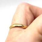 Antique Wedding Band - Edwardian Era 18k Yellow Gold Unadorned Wedding Ring - Engraved Date 1919 Size 7 1/2 Fine Inscribed Bridal Jewelry