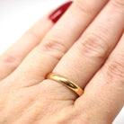 Antique Wedding Band - Edwardian Era 18k Yellow Gold Unadorned Wedding Ring - Engraved Date 1919 Size 7 1/2 Fine Inscribed Bridal Jewelry