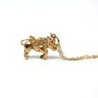 Vintage Taurus Charm - Retro Era 9k Yellow Gold Dainty Figural Bull Pendant Necklace - Hallmark Date 1967 Astrological Fine Zodiac Jewelry