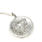 Vintage Gemini Pendant - Retro Era Sterling Silver Raised Hollow Design Twins Round Pendant - Circa 1960s Georg Jensen 306 Zodiac Jewelry