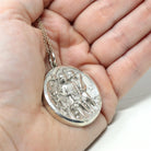 Vintage Gemini Pendant - Retro Era Sterling Silver Raised Hollow Design Twins Round Pendant - Circa 1960s Georg Jensen 306 Zodiac Jewelry