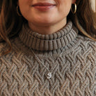 Letter "J" Necklace - Estate 14k White Gold Initial Natural Genuine Diamonds - Modern Circa 2000s Personal Name Script Chain Fine Jewelry