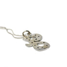 Letter "J" Necklace - Estate 14k White Gold Initial Natural Genuine Diamonds - Modern Circa 2000s Personal Name Script Chain Fine Jewelry