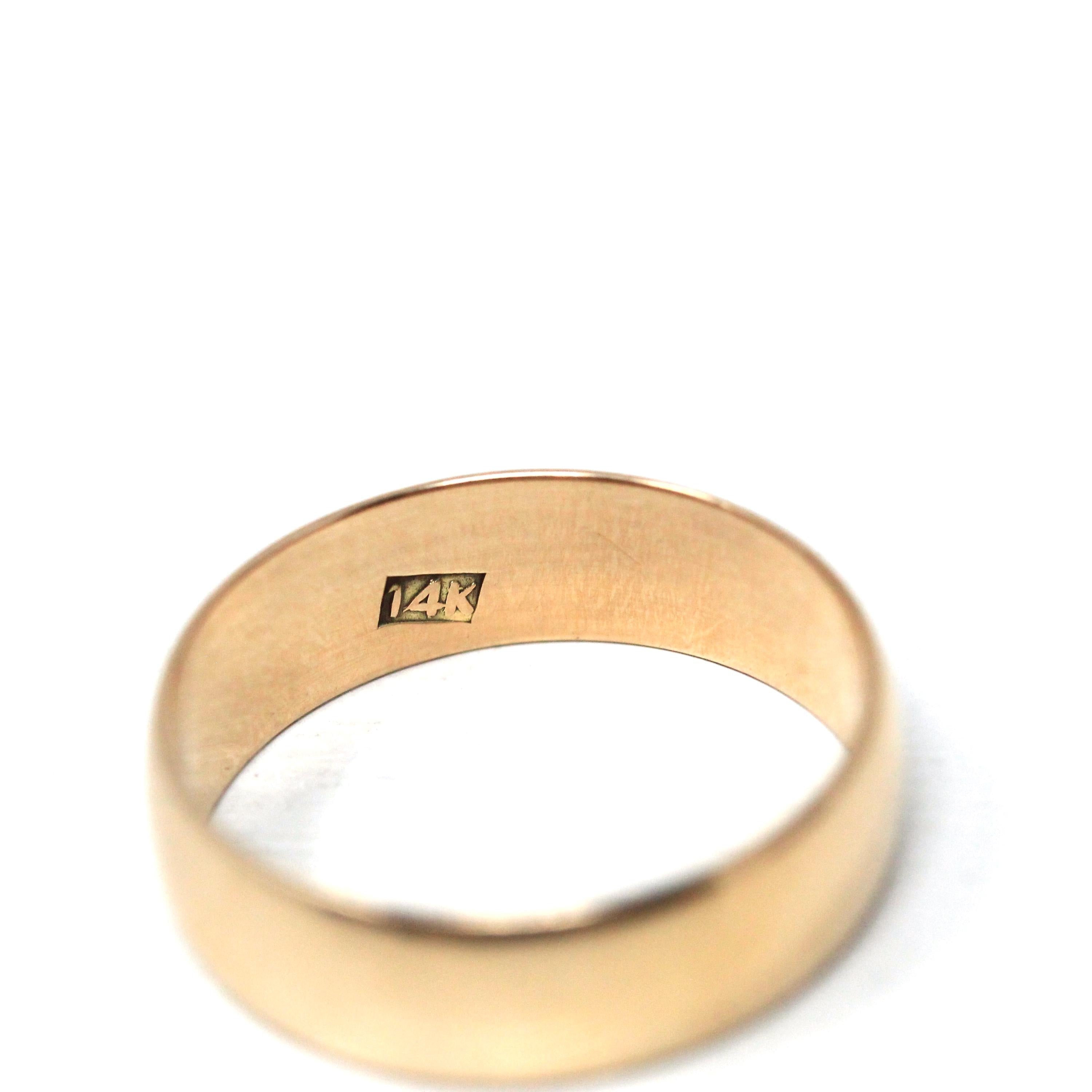 Antique Cigar Band - Edwardian 14k Rosy Yellow Gold Unadorned Wide Ring - Vintage Circa 1910s Size 7 1/2 - Unisex Wedding Fine 10s Jewelry