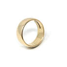 Vintage Ring Band - 7.18 MM Wide 9k Yellow Gold London England UK - Circa 1970 Size 6 1/2 English Hallmarks 1977 Fine Minimalist 70s Jewelry