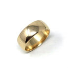 Vintage Ring Band - 7.18 MM Wide 9k Yellow Gold London England UK - Circa 1970 Size 6 1/2 English Hallmarks 1977 Fine Minimalist 70s Jewelry
