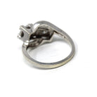 Mid Century Diamond Swirl Ring - Vintage 14K White Gold .50 CTW Diamond Gemstones - Circa 1950s Era Size 6 1/2 Fine Engagement Jewelry