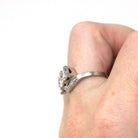 Mid Century Diamond Swirl Ring - Vintage 14K White Gold .50 CTW Diamond Gemstones - Circa 1950s Era Size 6 1/2 Fine Engagement Jewelry