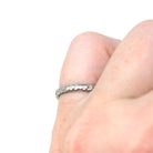 Floral Wedding Band - Vintage Art Deco 18k White Gold Flower Eternity Ring - Circa 1930s Era Size 5 1/2 Bridal Unisex Fine 30s Era Jewelry