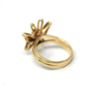 Estate Butterfly Ring - Modern 14k Yellow Gold Natural Diamond Gemstones - Circa 1990s Size 3 1/4 Statement Figural Winged Bug Fine Jewelry