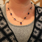 Antique Amethyst Necklace - Vintage 9k Yellow Gold Purple Gem Cultured Pearl Necklace - Edwardian 1910s February June Birthstones Jewelry