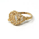 Letter "M" Ring - Estate 14k Yellow Gold Single Initial Twisted Rope Design - Vintage Circa 1990s Era Size 5 3/4 Statement 90s Fine Jewelry