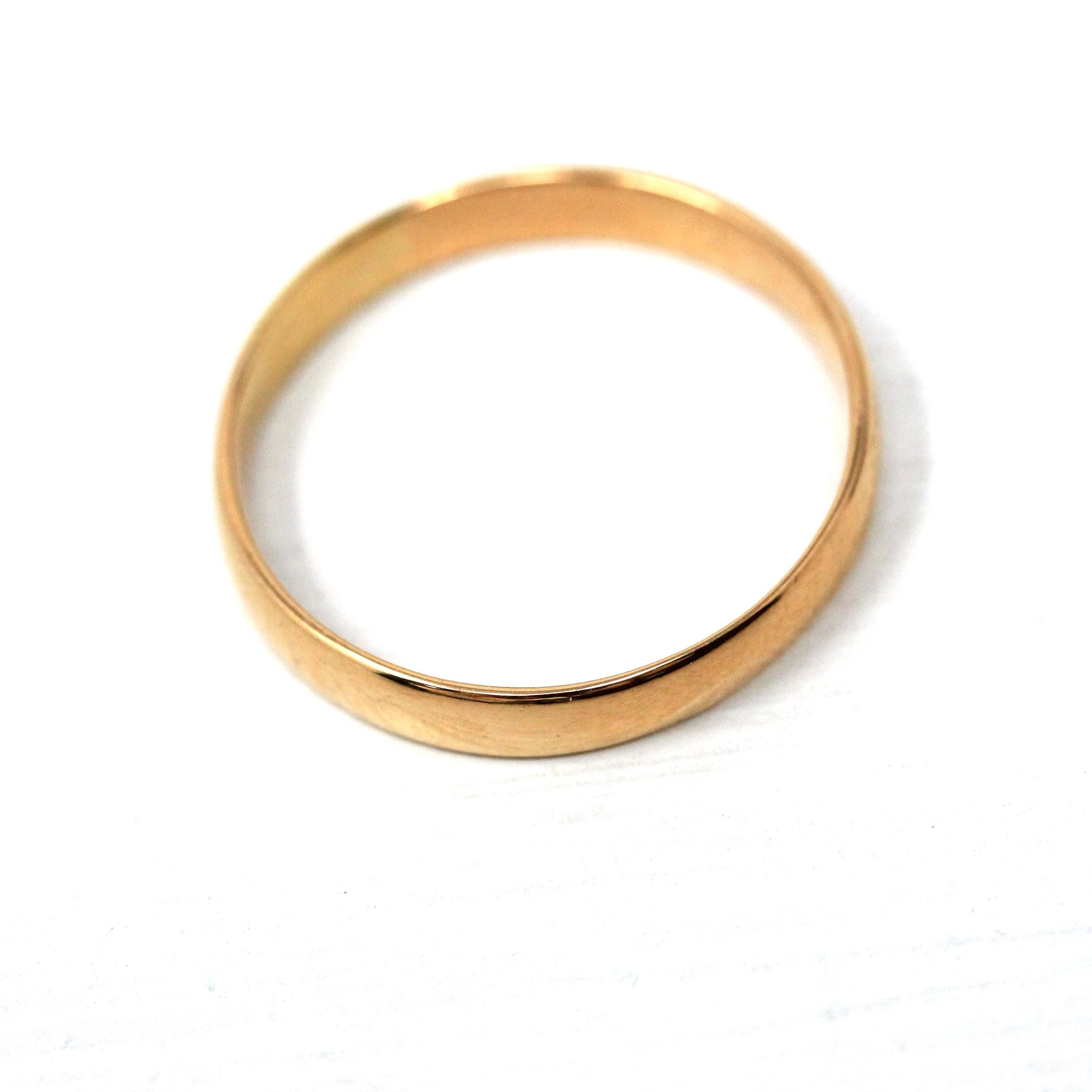 Edwardian Era Ring - Antique 22k Yellow Gold Birmingham England UK Band - Dated 1909 Size 8 1/2 English Hallmarks Fine Minimalist Jewelry