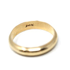 Milgrain Wedding Band - Modern 14k Yellow Gold Unadorned Plain 4.35 MM Ring - Circa 1940s Era Size 6.25 Unisex Stacking Fine 40s Era Jewelry