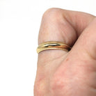 Milgrain Wedding Band - Modern 14k Yellow Gold Unadorned Plain 4.35 MM Ring - Circa 1940s Era Size 6.25 Unisex Stacking Fine 40s Era Jewelry