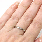 Dated 1927 Band - Art Deco 19k White Gold Hand Engraved Inscribed Wedding Ring - Antique Size 7 Circa 1920s Stacking Unisex Fine 20s Jewelry