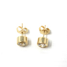 Antique Diamond Earrings - Custom 14k Yellow Gold 1.18 CTW L Color VS1 Clarity Natural Old European Cuts - Bezel Stud Fine Diamond Jewelry