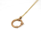 Antique Charm Holder - Victorian Era 14k Rosy Yellow Gold Necklace Finding Clasp - Circa 1890s Statement Large Bolt Spring Ring Fine Jewelry