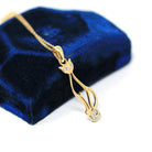 Modern Cat Pendant - Estate 10k Yellow Gold Natural Diamond Studded Charm Necklace - Circa 2000s Animal Feline Kitty Feminine Fine Jewelry