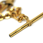Antique Pocket Watch Chain - Gold Filled Rollo Chain T Bar Dog Clip Clasp - Victorian Circa 1890s Unisex Goldstone Fancy Link Fine Jewelry