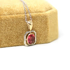 Simulated Pink Sapphire Charm - Art Deco Era 10k Yellow White Gold Handmade Glass Gem Pendant - Circa 1930 Stick Pin Conversion Fine Jewelry