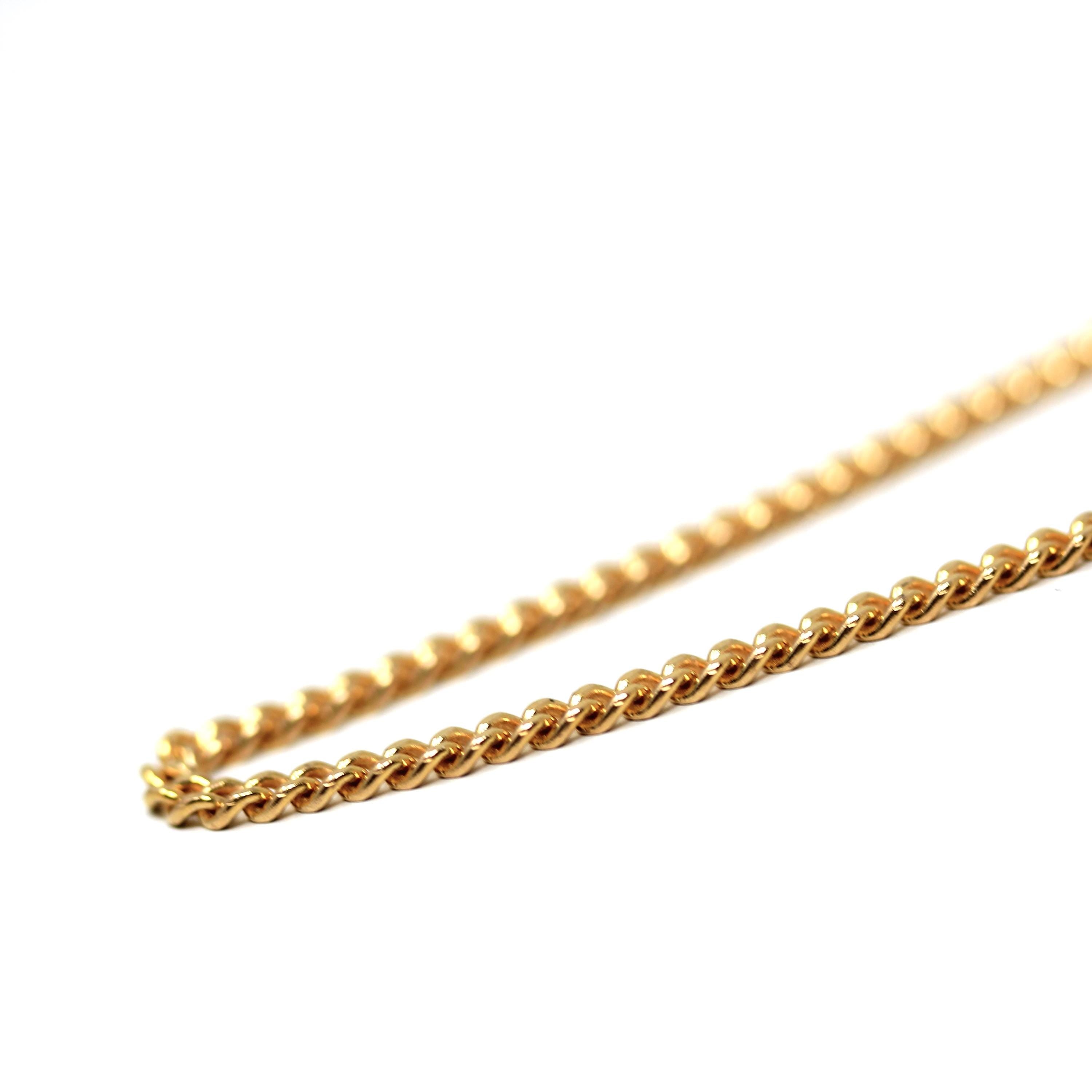 Modern Curb Chain - Estate 9k Rosy Yellow Gold Plain Link Necklace - 23 Inch Stacking Accessory English Hallmarks Contemporary Fine Jewelry
