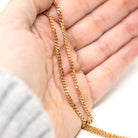 Modern Curb Chain - Estate 9k Rosy Yellow Gold Plain Link Necklace - 23 Inch Stacking Accessory English Hallmarks Contemporary Fine Jewelry