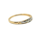 Vintage Wedding Band - Mid Century 14k Yellow & 18k White Gold Genuine Diamond Ring - Dated 1941 Size 5 1/2 Two Tone Fine Bridal 40s Jewelry