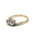 Diamond Toi Et Moi Ring - Edwardian 18k Yellow Gold & Platinum 1.00 CTW Bypass Band - Antique Circa 1910s Era Size 5 1/4 Fine Bridal Jewelry