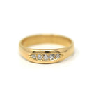 Antique Diamond Band - Edwardian 18k Yellow Gold .16 CTW Natural Gemstone Ring - Vintage 1910s Era English Fine Precious Bridal Jewelry