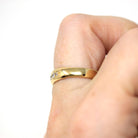 Antique Diamond Band - Edwardian 18k Yellow Gold .16 CTW Natural Gemstone Ring - Vintage 1910s Era English Fine Precious Bridal Jewelry