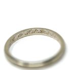 Vintage Wedding Band - Mid Century 14k White Gold Milgrain Plain Stacking Ring with Inscription - Dated 1954 Size 5 1/2 Fine Bridal Jewelry