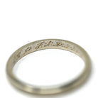 Vintage Wedding Band - Mid Century 14k White Gold Milgrain Plain Stacking Ring with Inscription - Dated 1954 Size 5 1/2 Fine Bridal Jewelry
