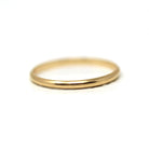 Modern Dainty Band - Minimalist 14k Yellow Gold Unadorned Plain Polished Ring- Circa 2000s Estate Size 6 1/2 Simple Stacking Fine Jewelry