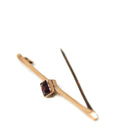 Antique Garnet Brooch - Edwardian 9k Yellow Gold Statement Natural Rhodolite Bar Pin - Circa 1910s Fine January Birthstone Fashion Jewelry