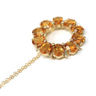 Citrine Wreath Pendant - Estate 14k Yellow White Two Tone Gold Natural Orange Gemstones - Circa 1980s Celestial Sun Brooch Necklace Jewelry