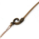 Victorian Hook Pendant - Antique 14k Rose Gold Ladies Utility Chatelaine Charm Necklace - Circa 1890s Dainty Fine Lady Of The Castle Jewelry